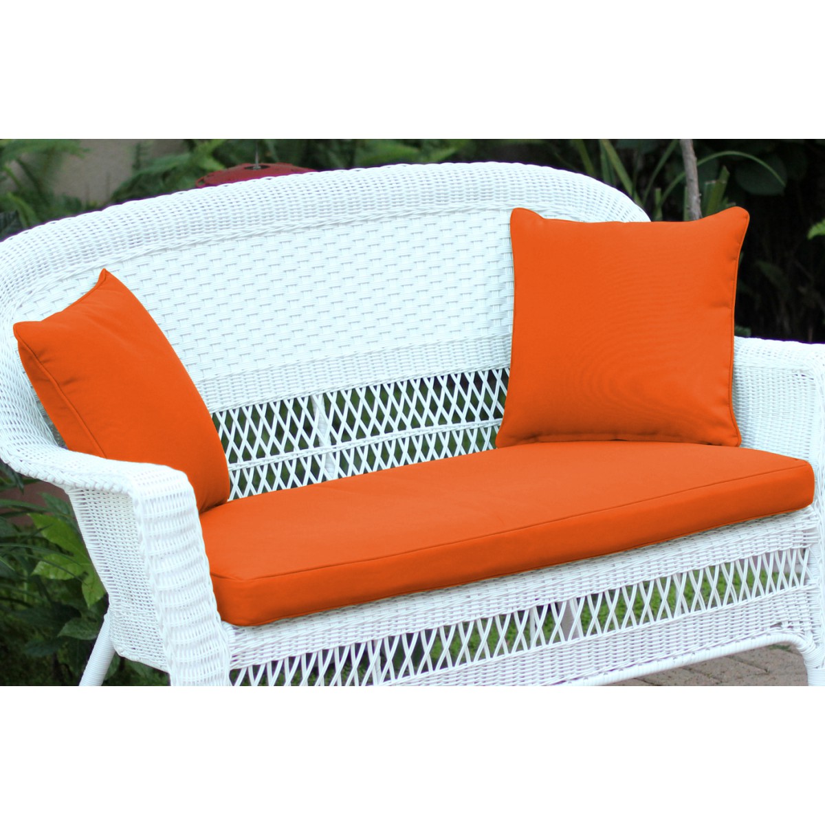 Orange Loveseat Cushion with Pillows