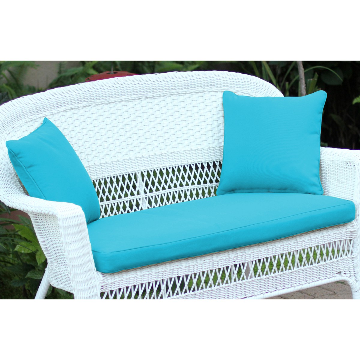Sky Blue Loveseat Cushion with Pillows