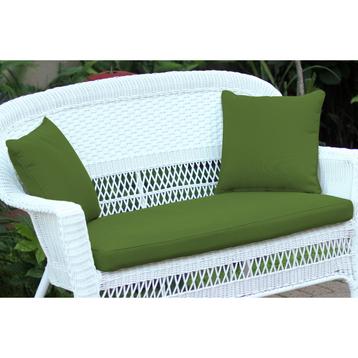 Hunter Green Loveseat Cushion with Pillows