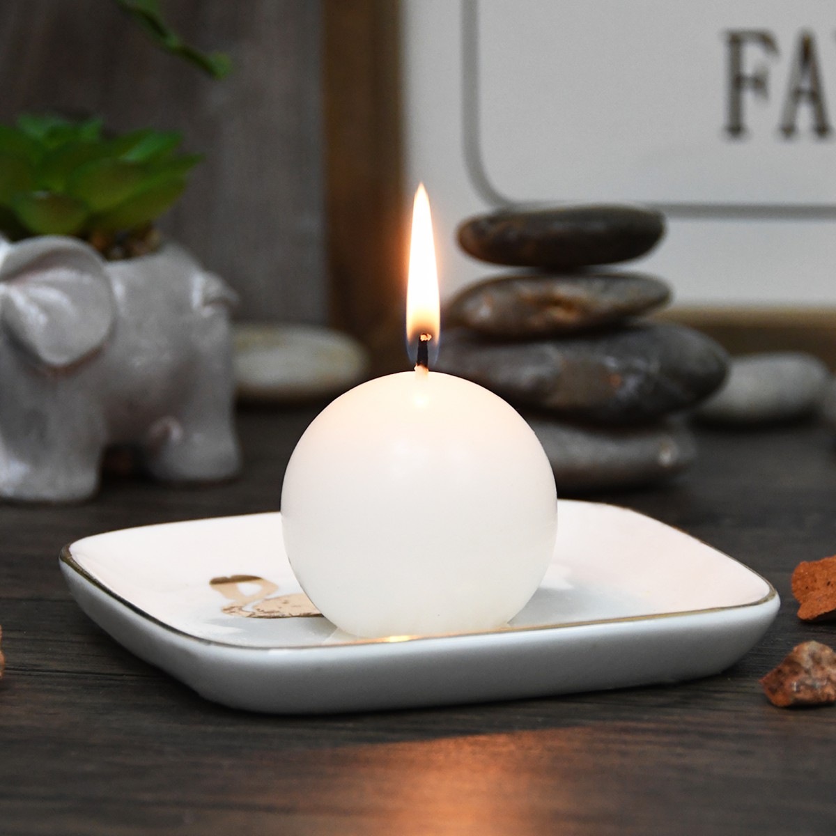 2 Inch White Citronella Ball Candles (12pc/Box)