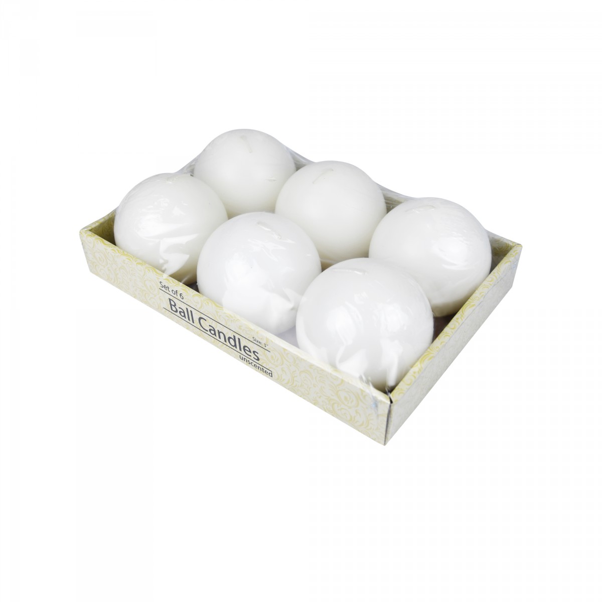 3 Inch White Citronella Ball Candles (6pc/Box)
