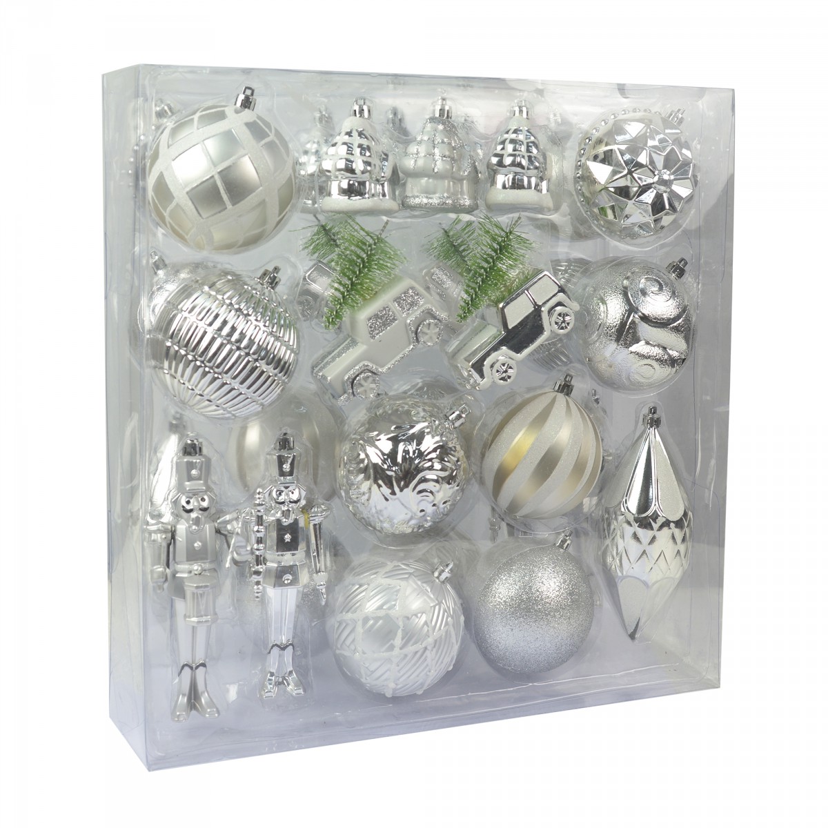 36 Pcs Mix Christmas OrnamentSilver Ans White