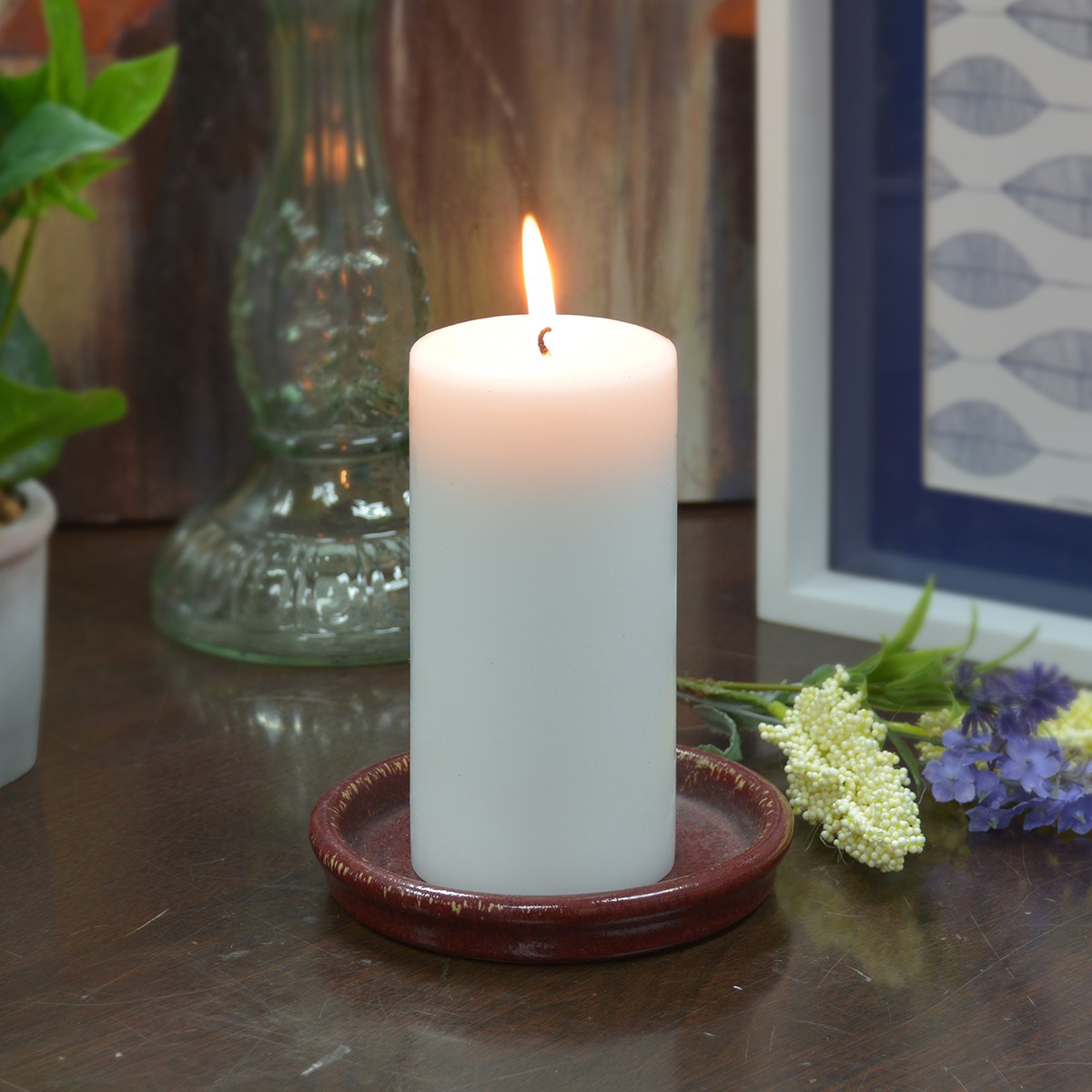 3 x 4 Inch White Pillar Candle