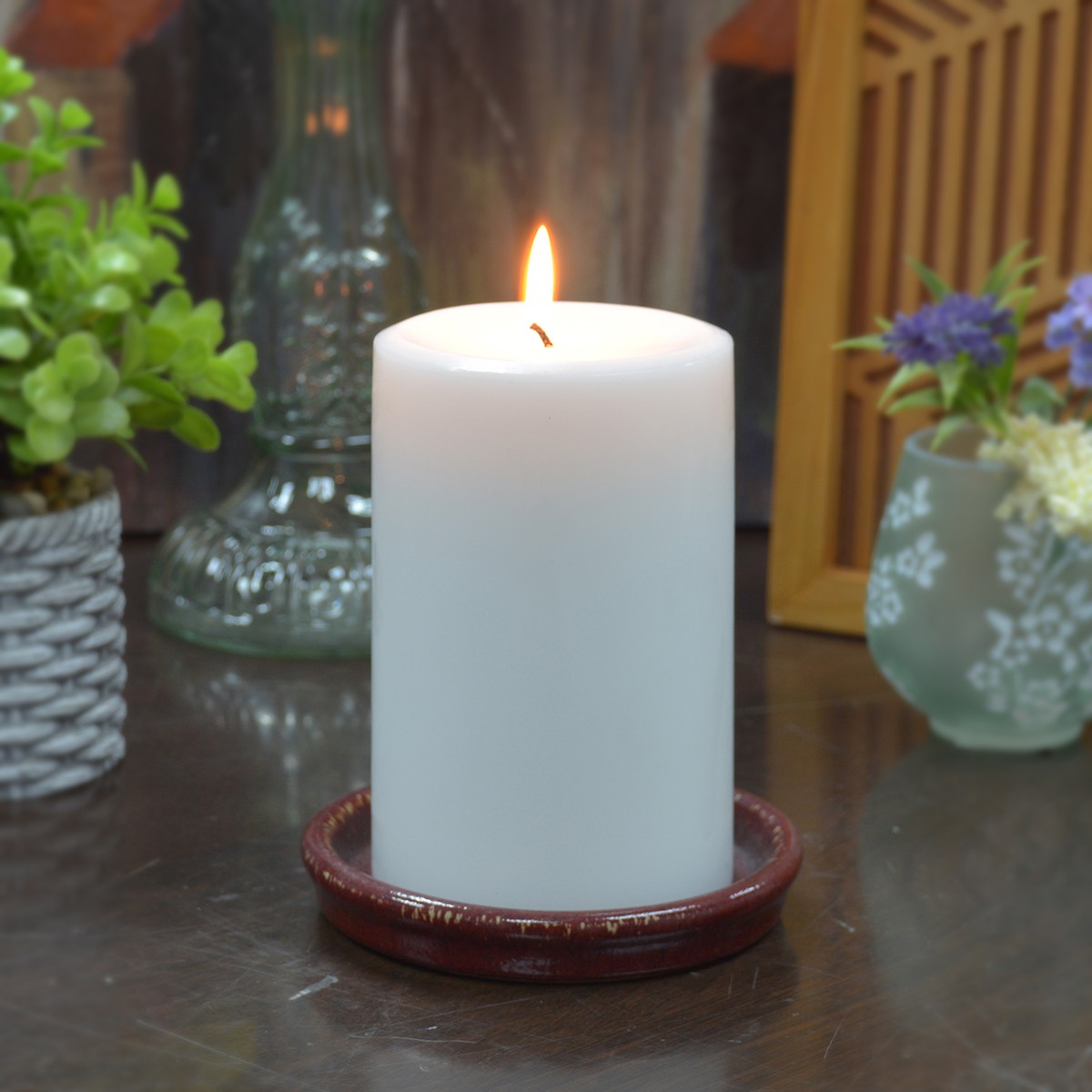 3 x 6 Inch White Pillar Candle Set of 12