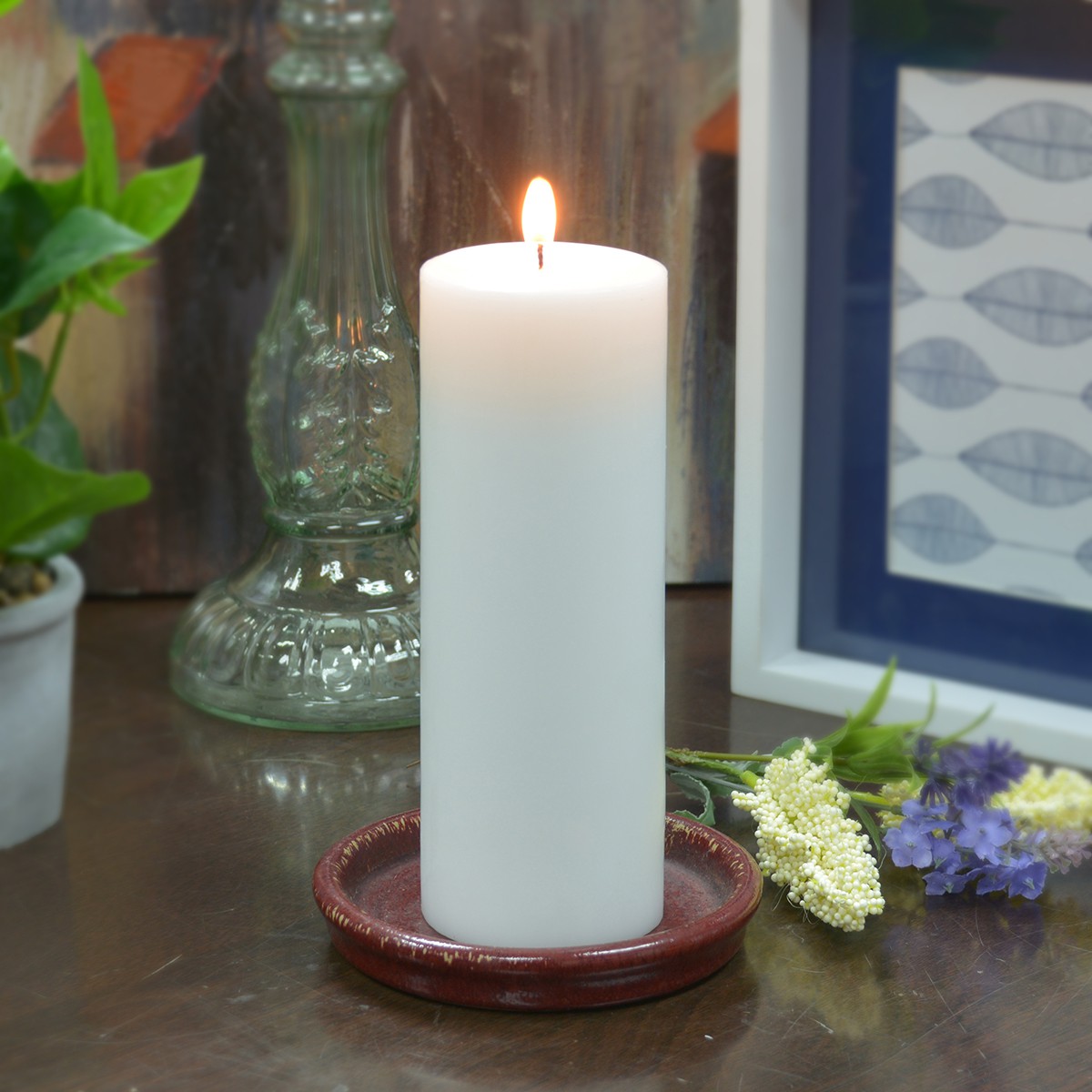 3 x 8 Inch White Pillar Candle