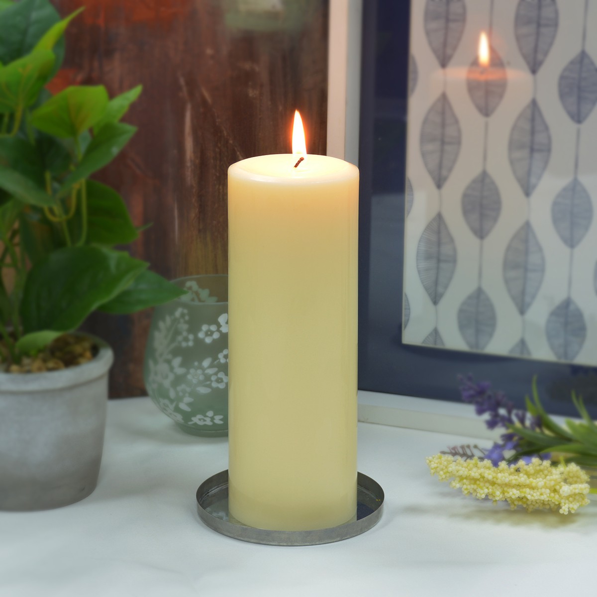 3 x 8 Inch Ivory Pillar Candles Set of 4