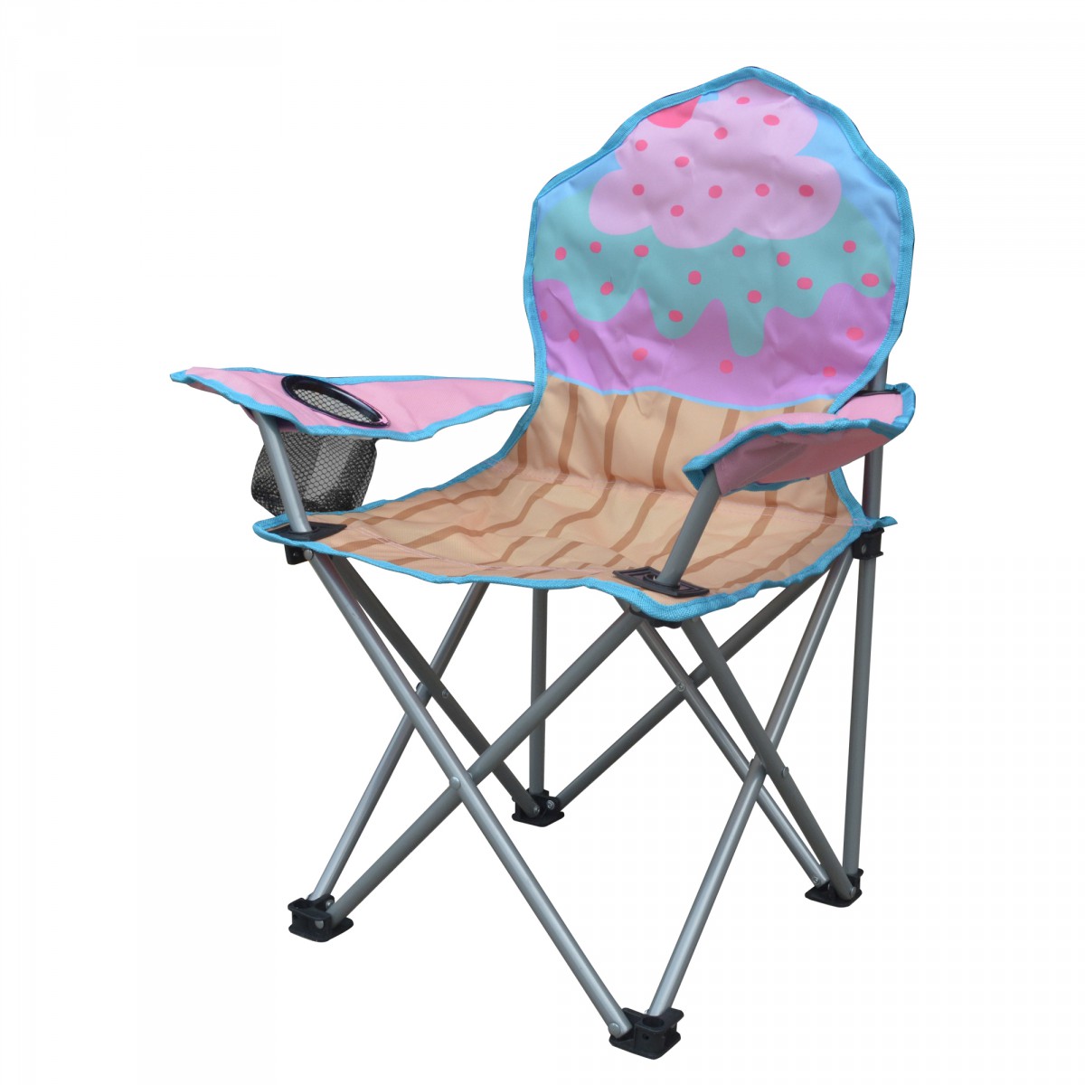 Jeco Kids Outdoor Folding Lawn and Camping Chair with Cup