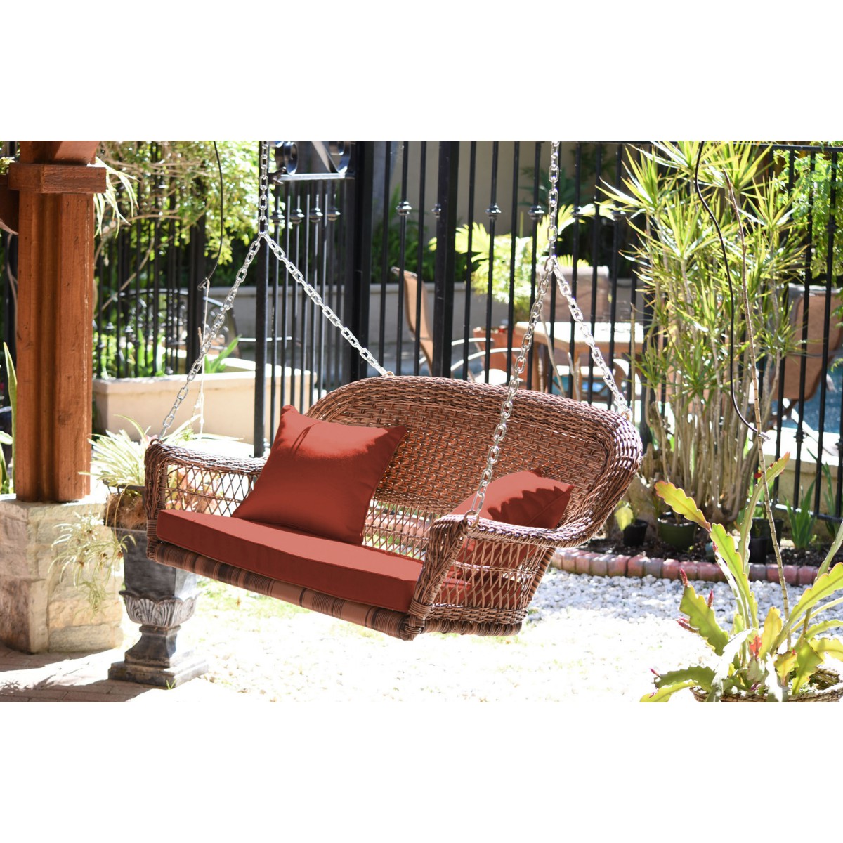 Jeco wicker porch swing online