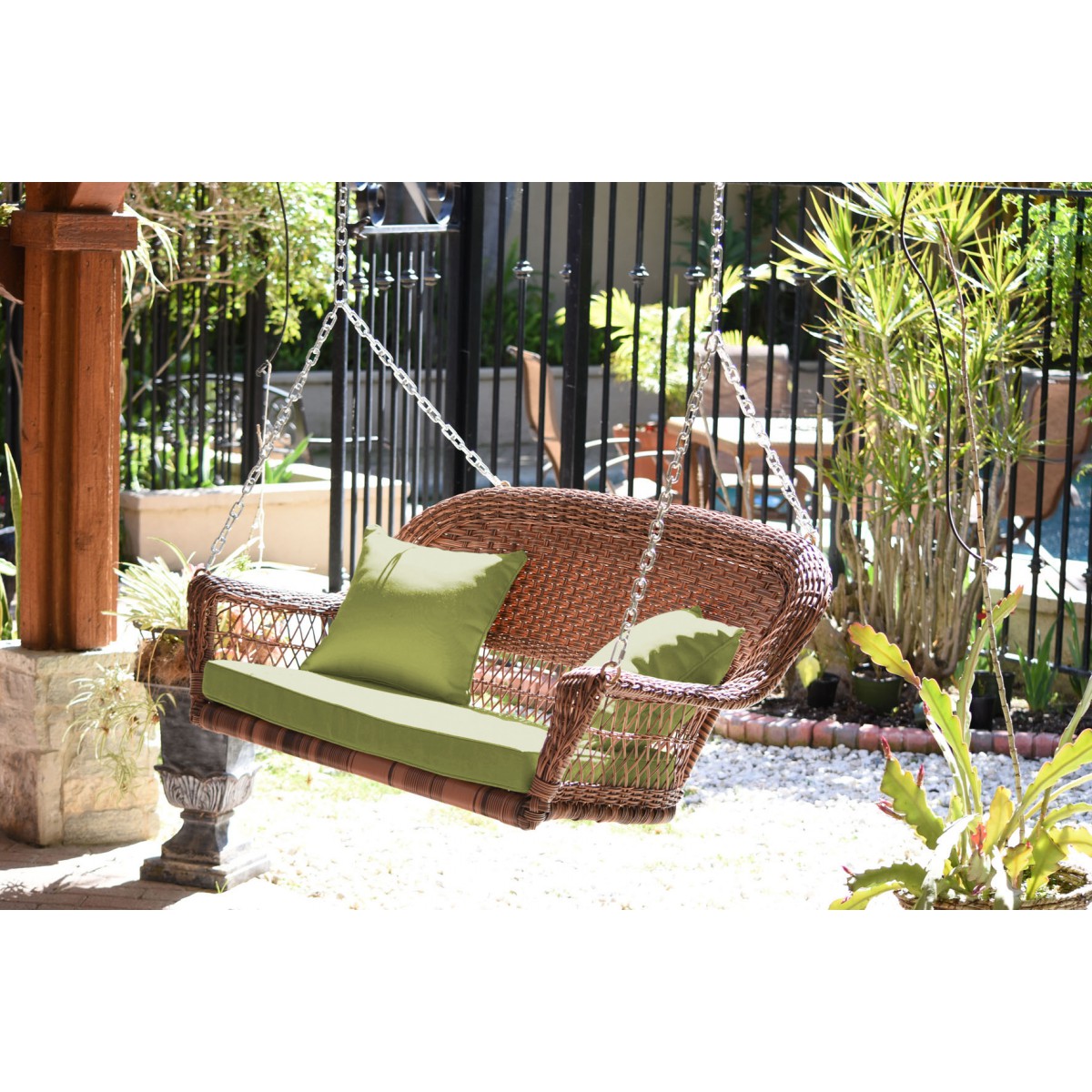Wicker shop swing cushions
