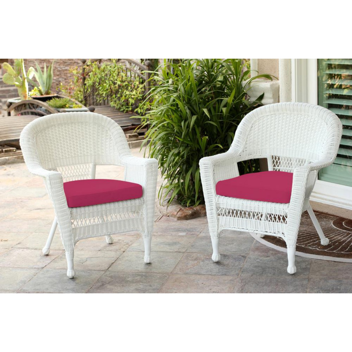 Jeco white wicker hotsell chairs