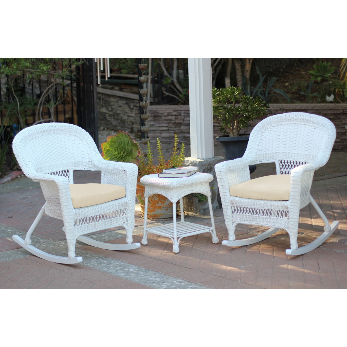 White rocking hotsell chair with cushion