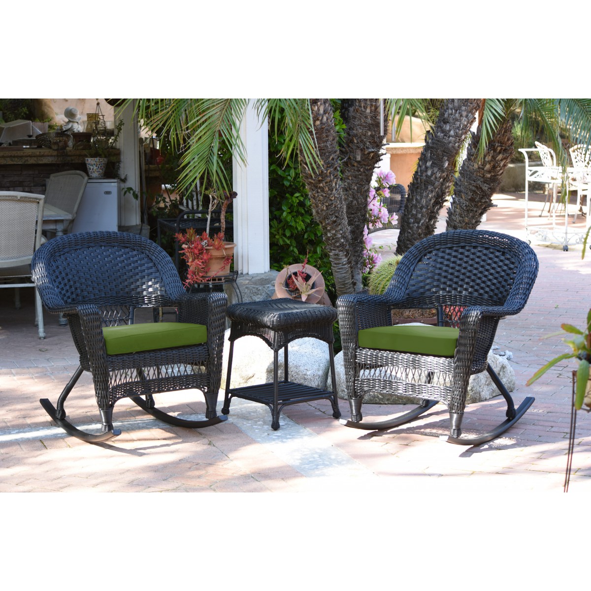 Jeco 3 piece wicker chair set hot sale