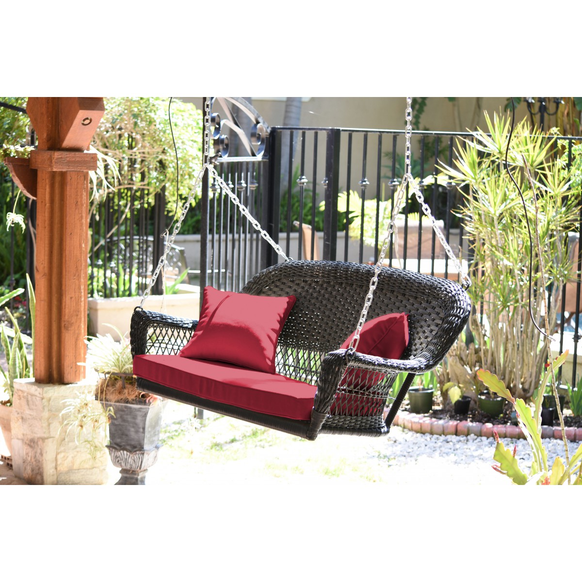 Plastic wicker best sale porch swing