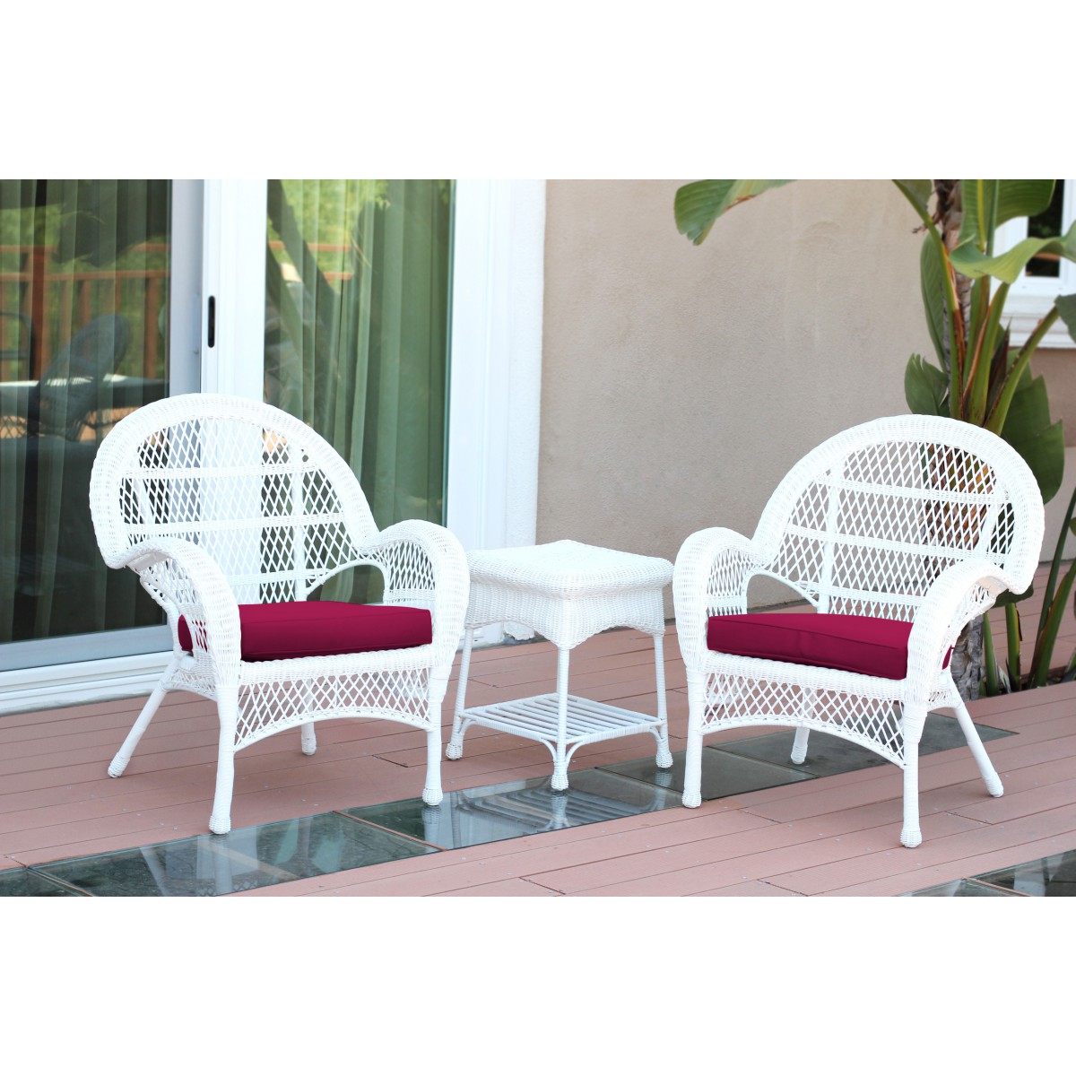 Jeco 3 piece wicker chair set outlet