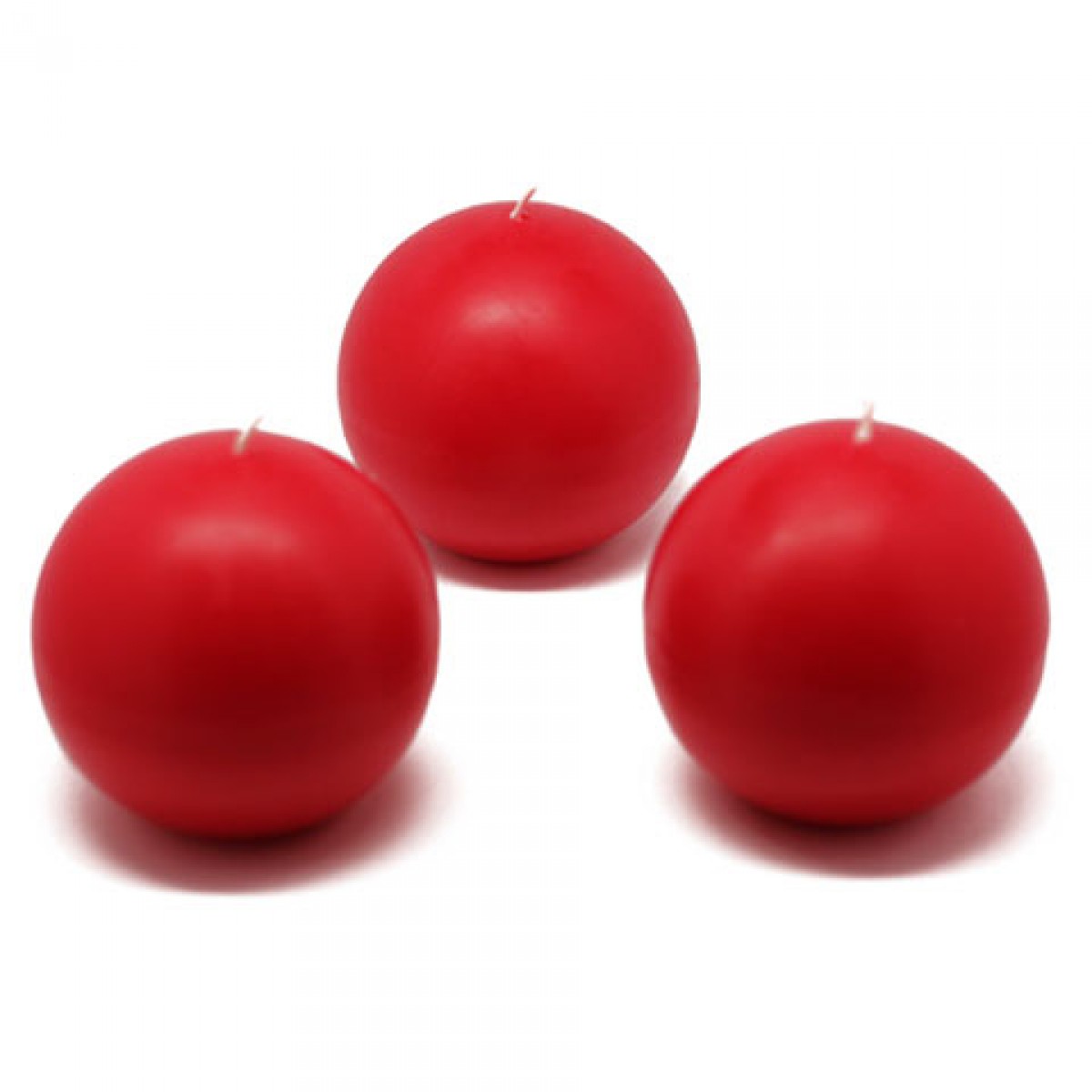 3 Inch Red Ball Candles (6pc/Box)