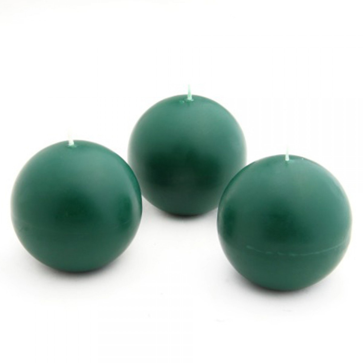 3 Inch Hunter Green Ball Candles (6pc/Box)