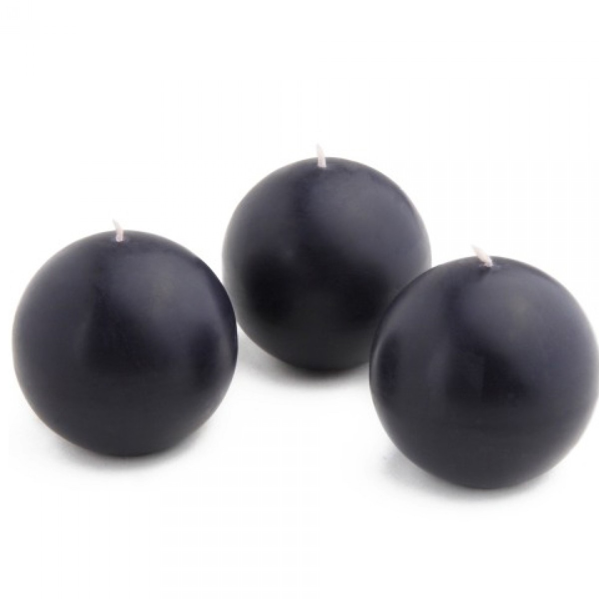 3 Inch Black Ball Candles 36pcs Case Bulk