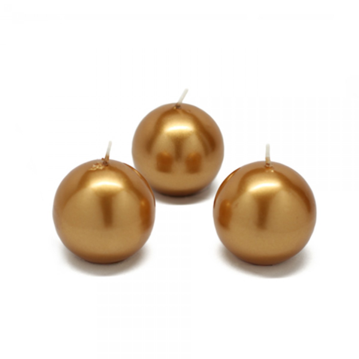 2 Inch Metallic Gold Ball Candles (96pcs/Case) Bulk