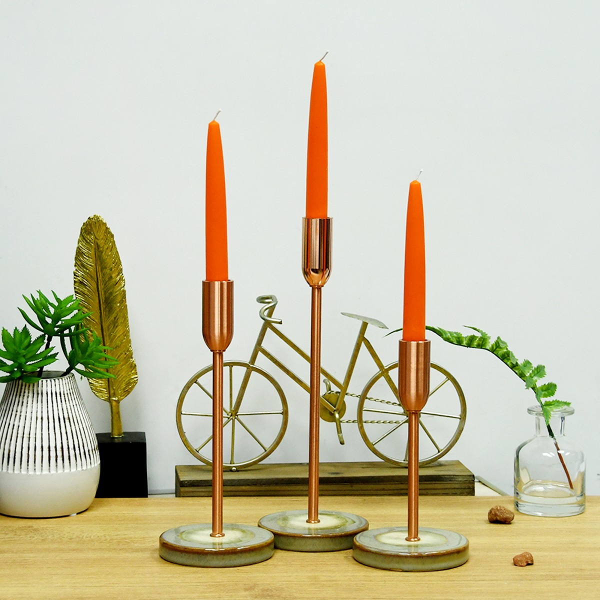 6 Inch Orange Taper Candles (144pcs/Case) Bulk