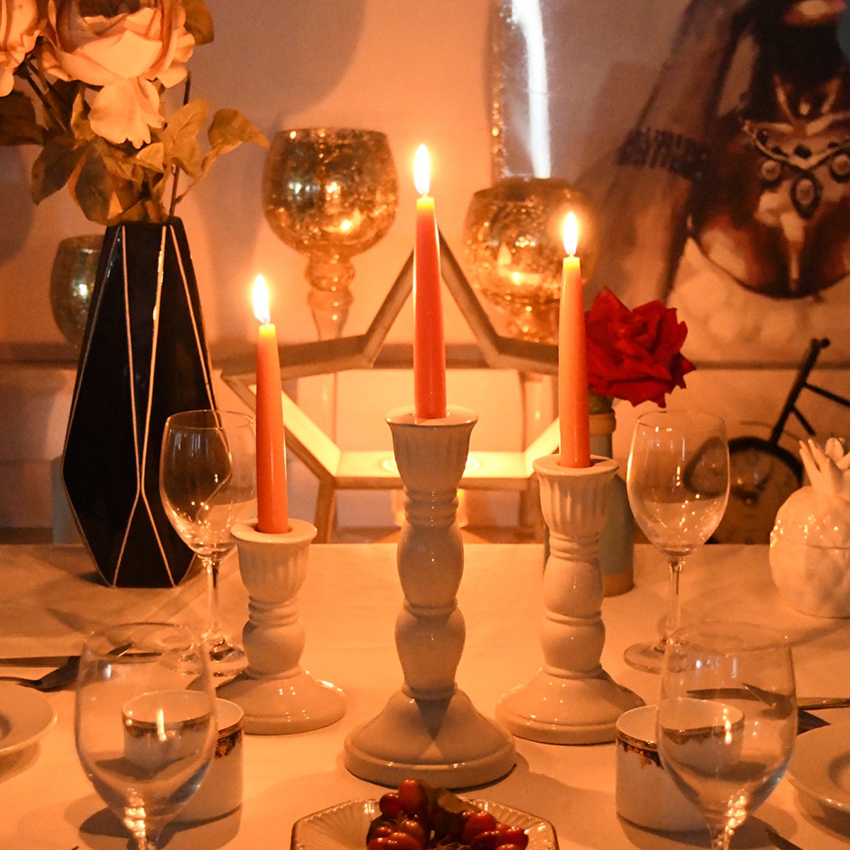 6 Inch Orange Taper Candles (144pcs/Case) Bulk