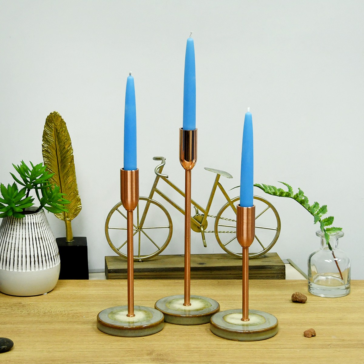 6 Inch Light Blue Taper Candles (1 Dozen)