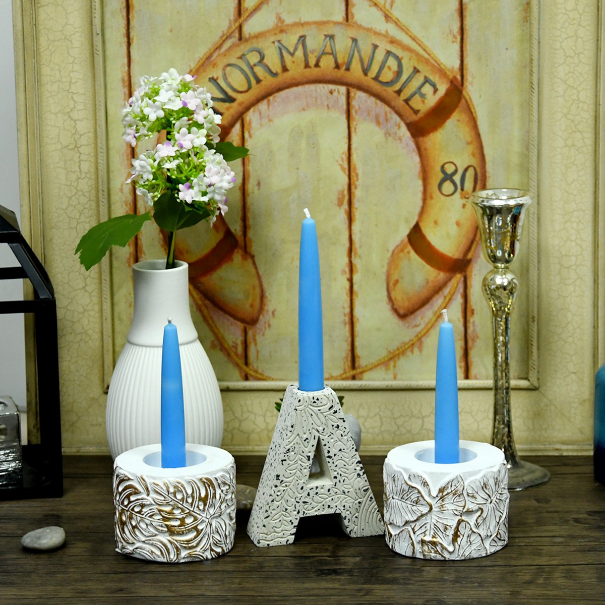 6 Inch Light Blue Taper Candles (1 Dozen)