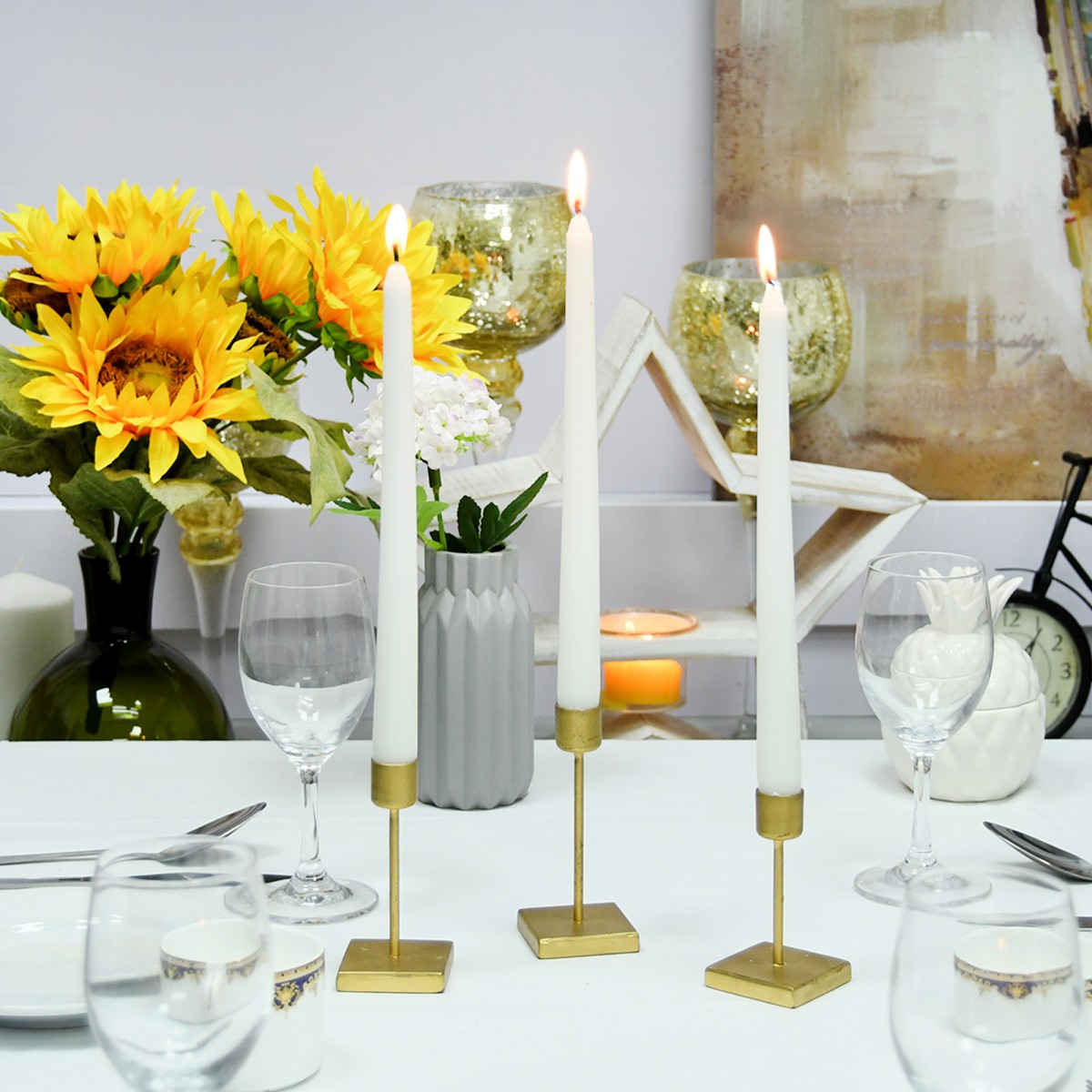 10 Inch White Taper Candles (1 Dozen)