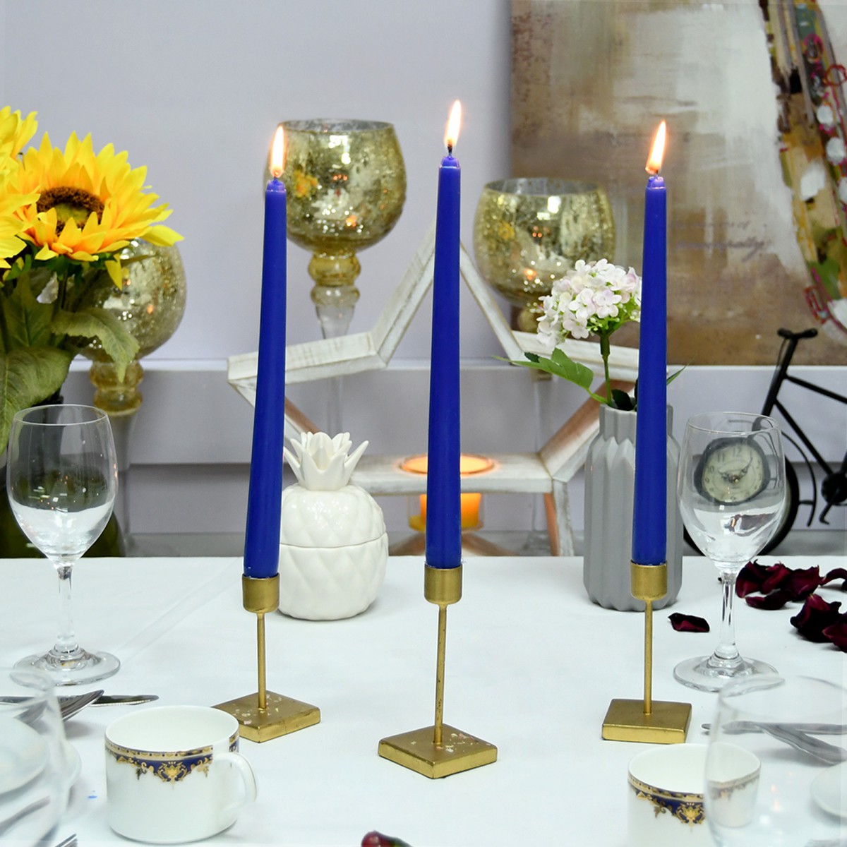 10 Inch Blue Taper Candles (1 Dozen)