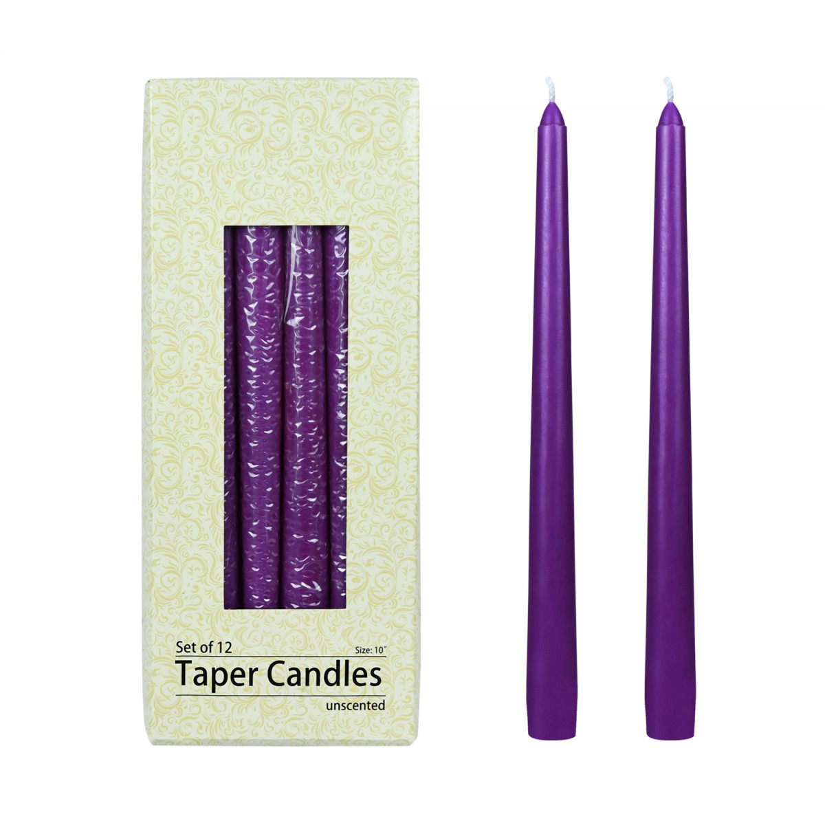 10 Inch Purple Taper Candles (1 Dozen)