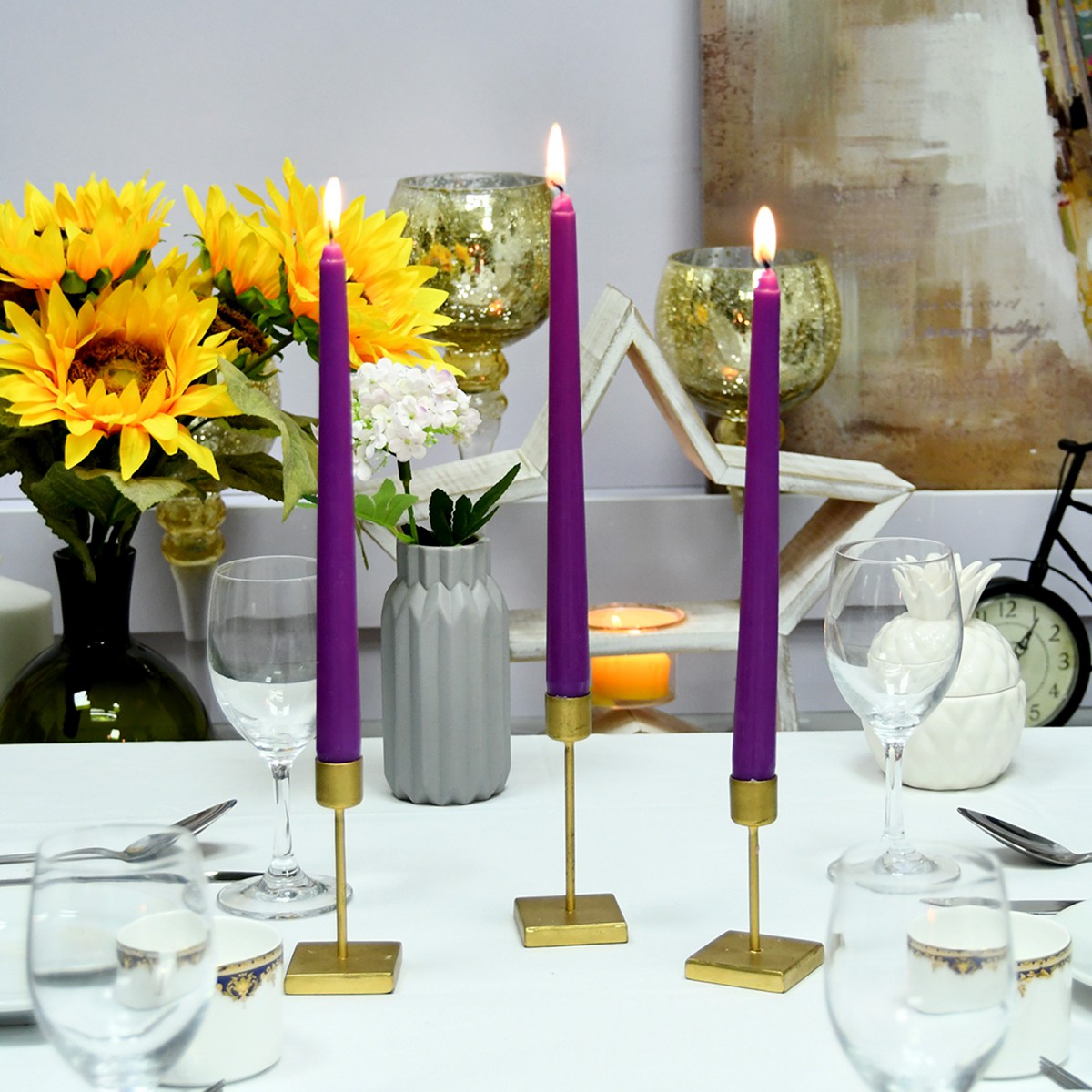 10 Inch Purple Taper Candles (1 Dozen)