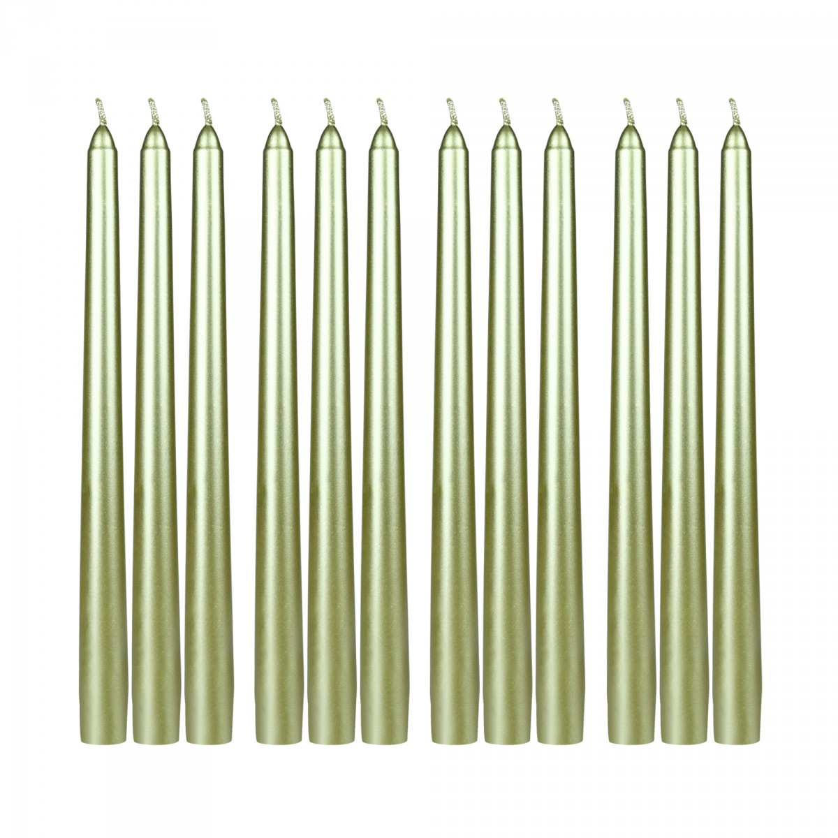 10 Inch Metallic Gold Taper Candles (1 Dozen)