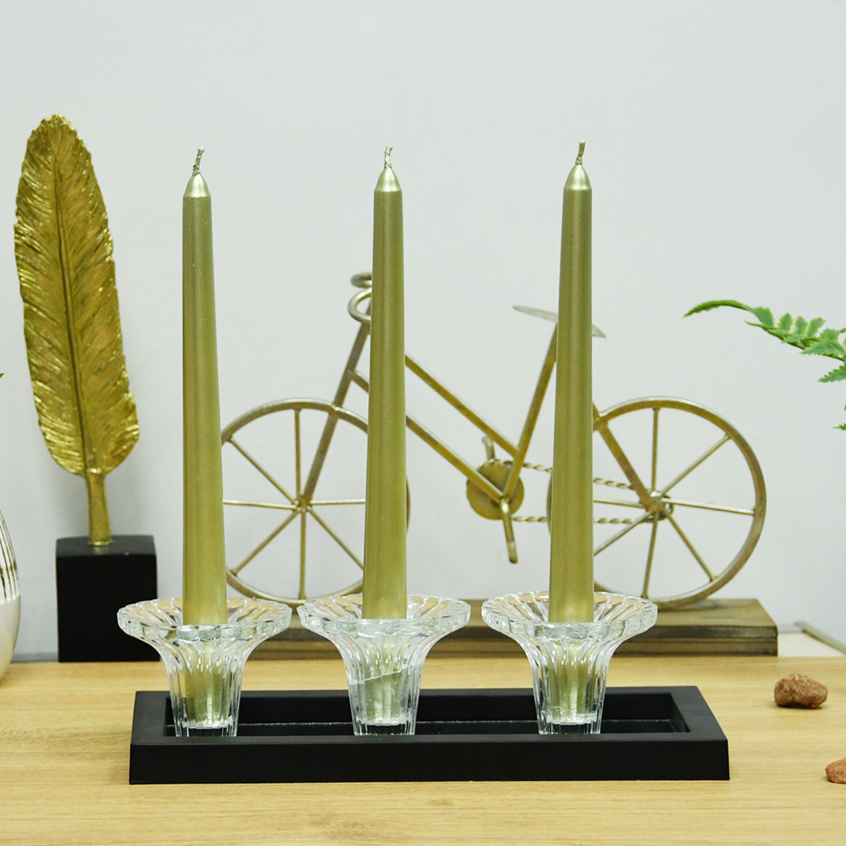 10 Inch Metallic Gold Taper Candles (1 Dozen)