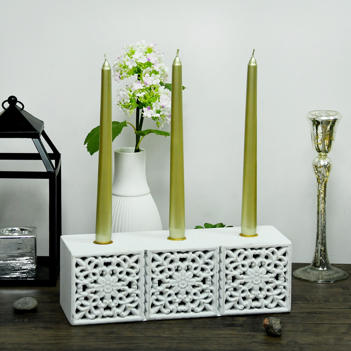 10 Inch Metallic Gold Taper Candles (1 Dozen)