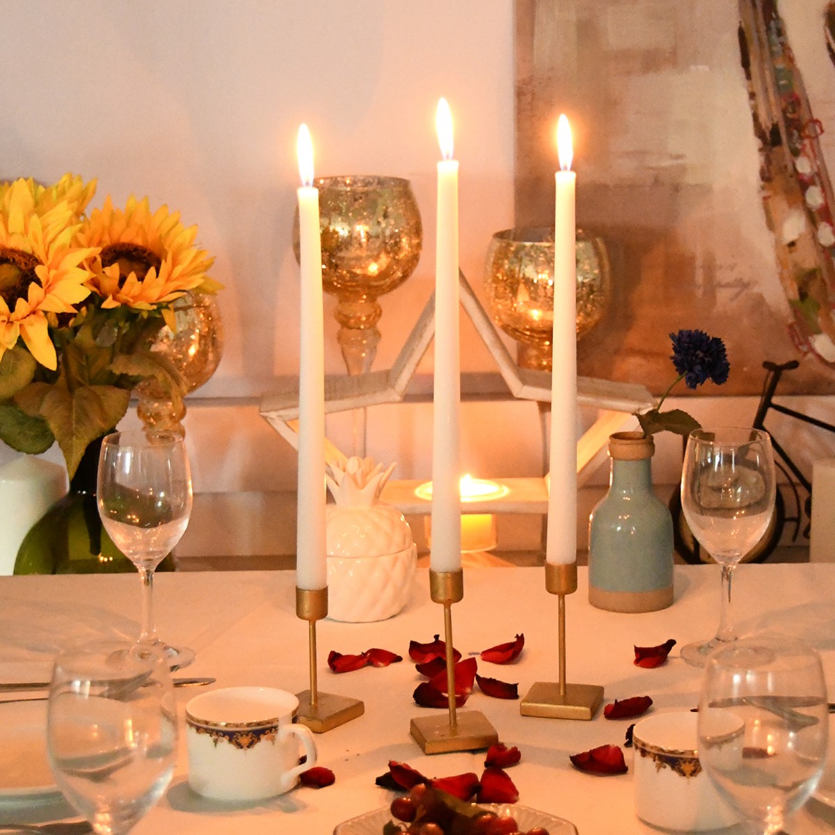 12 Inch White Taper Candles (1 Dozen)