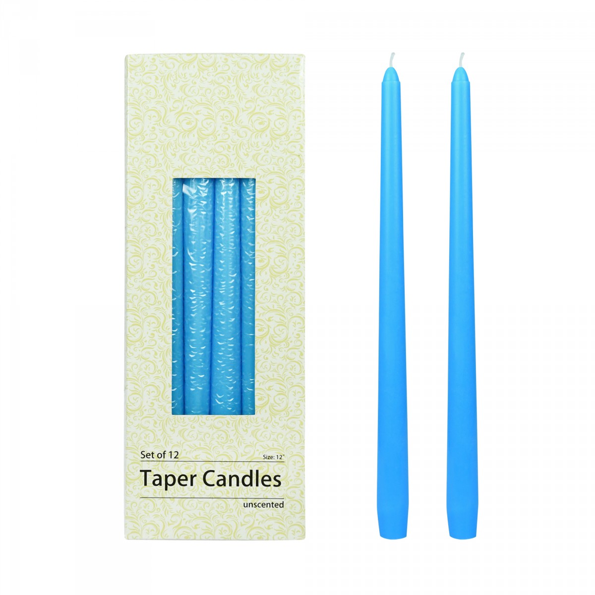 12 Inch Light Blue Taper Candles (1 Dozen)