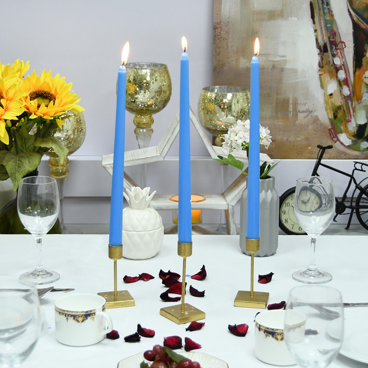 12 Inch Light Blue Taper Candles (1 Dozen)