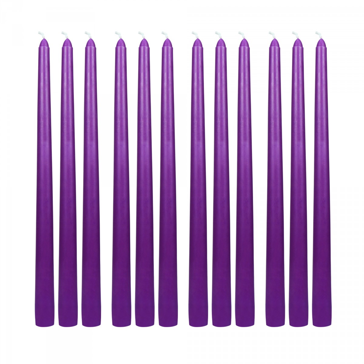 12 Inch Purple Taper Candles (144pcs/Case) Bulk