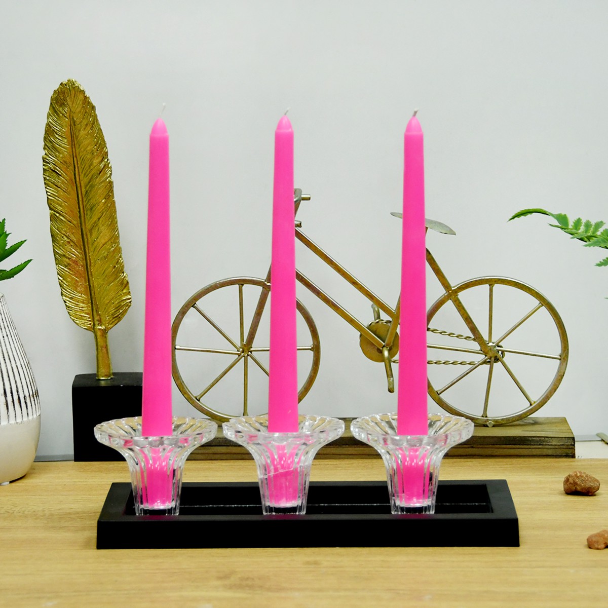 10 Inch Hot Pink Taper Candles (1 Dozen)