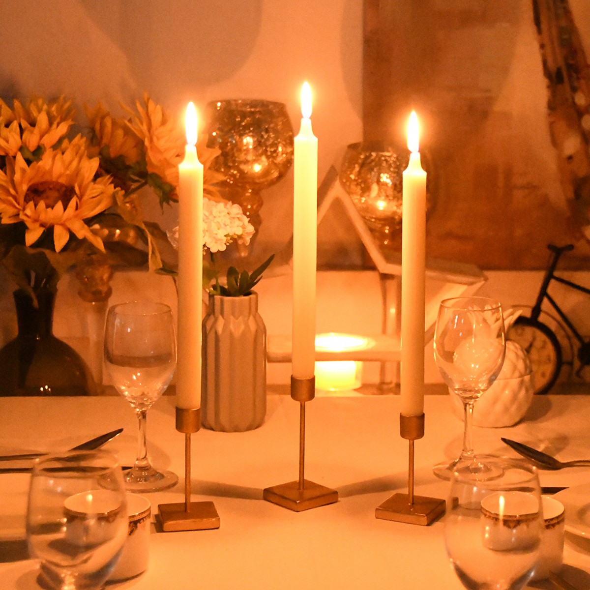 10 Inch Ivory Straight Taper Candles (1 Dozen)