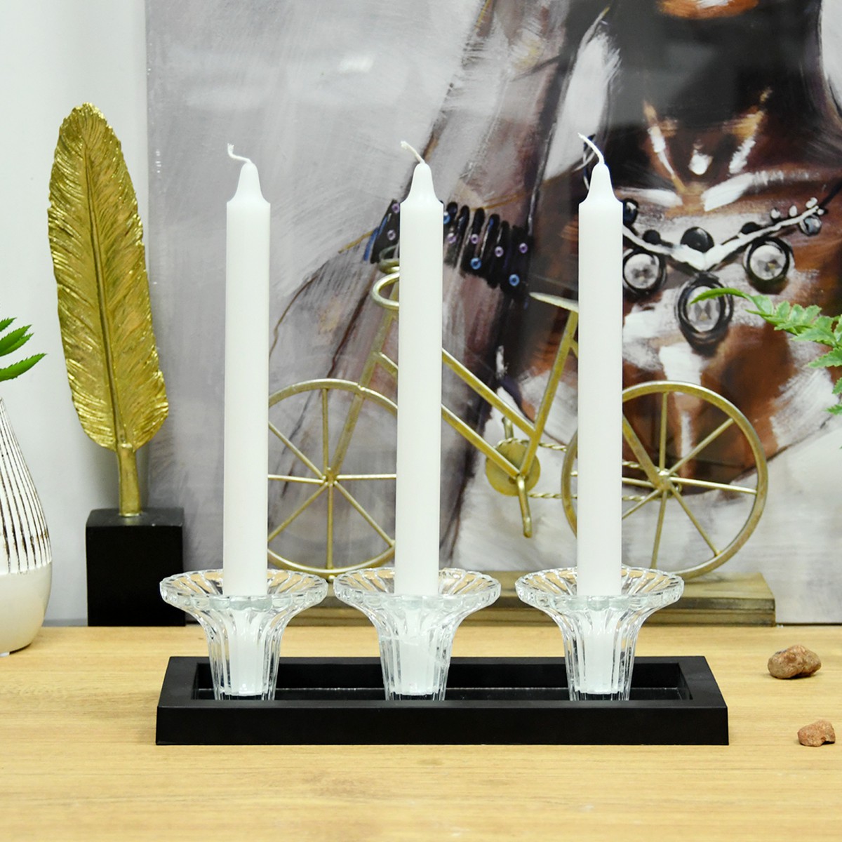 10 Inch White Straight Taper Candles (1 Dozen)