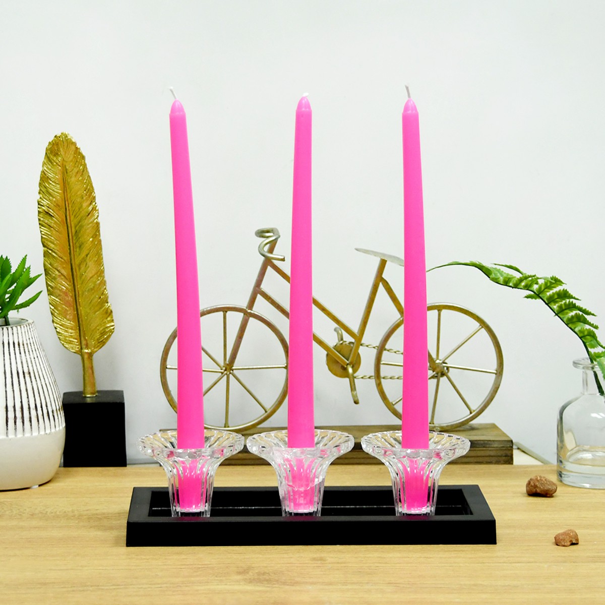 12 Inch Hot Pink Taper Candles (1 Dozen)