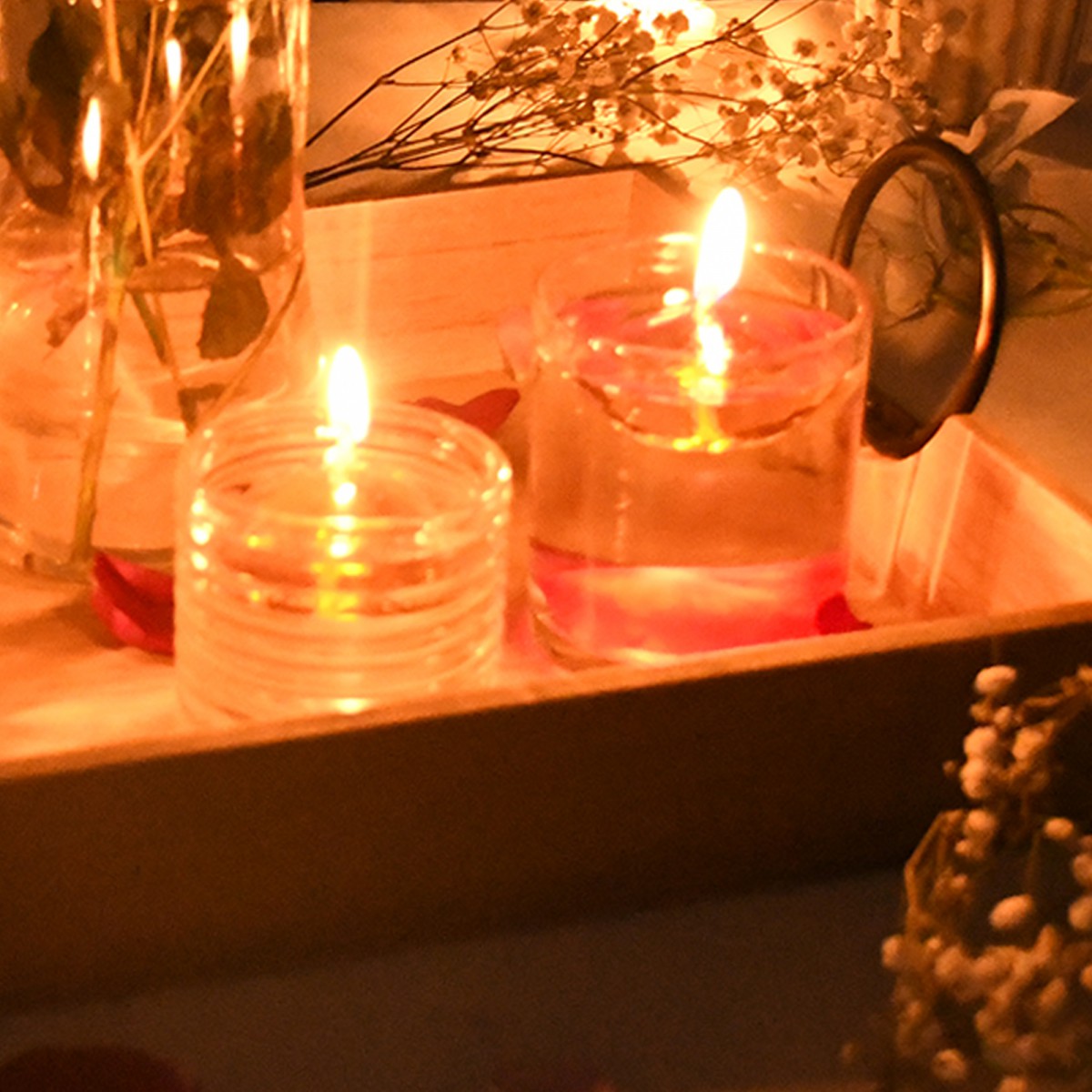 1.75 Inch Clear Orange Gel Floating Candles (144pcs/Case) Bulk