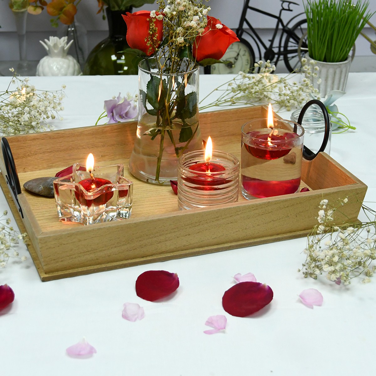 1.75 Inch Clear Red Gel Floating Candles (144pcs/Case) Bulk