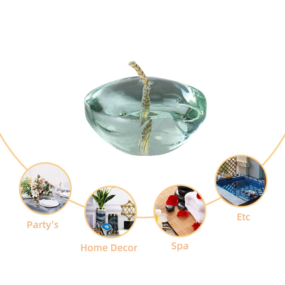 1.75 Inch Clear Aqua Gel Floating Candles (12pc/Box)