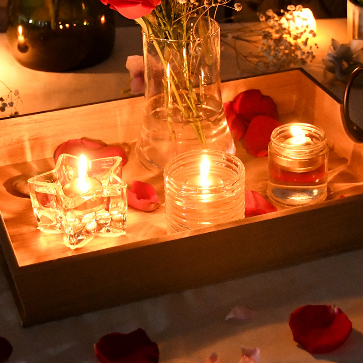 1 3/4 Inch Metallic Gold Floating Candles (24pc/Box)