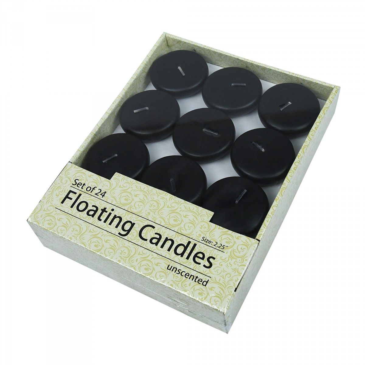 2 1/4 Inch Black Floating Candles (96pcs/Case) Bulk