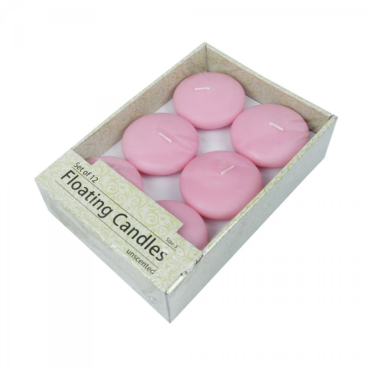 3 Inch Light Rose Floating Candles (72pcs/Case) Bulk