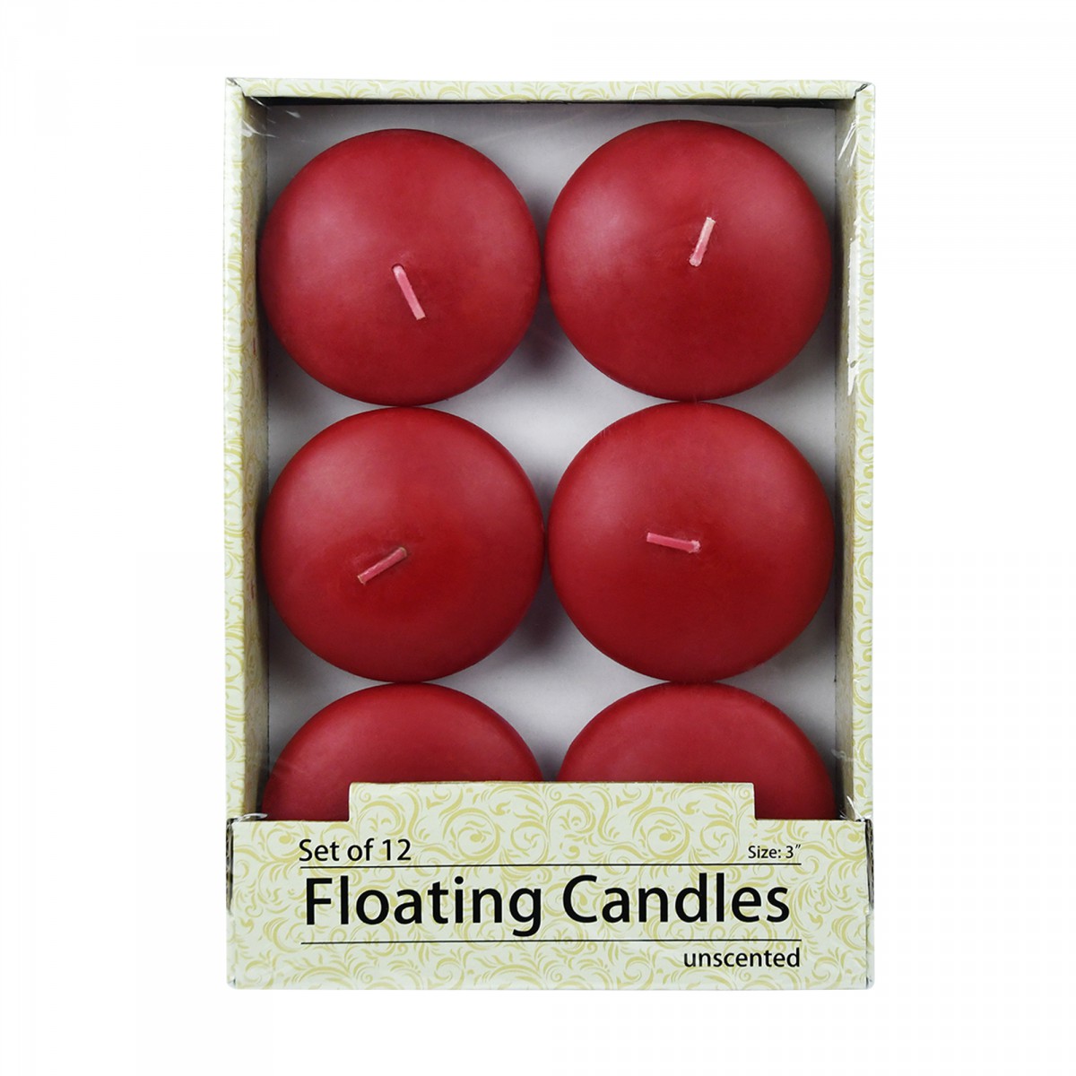 3 Inch Red Floating Candles (12pc/Box)