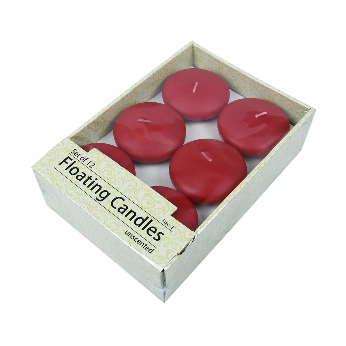 3 Inch Red Floating Candles (12pc/Box)