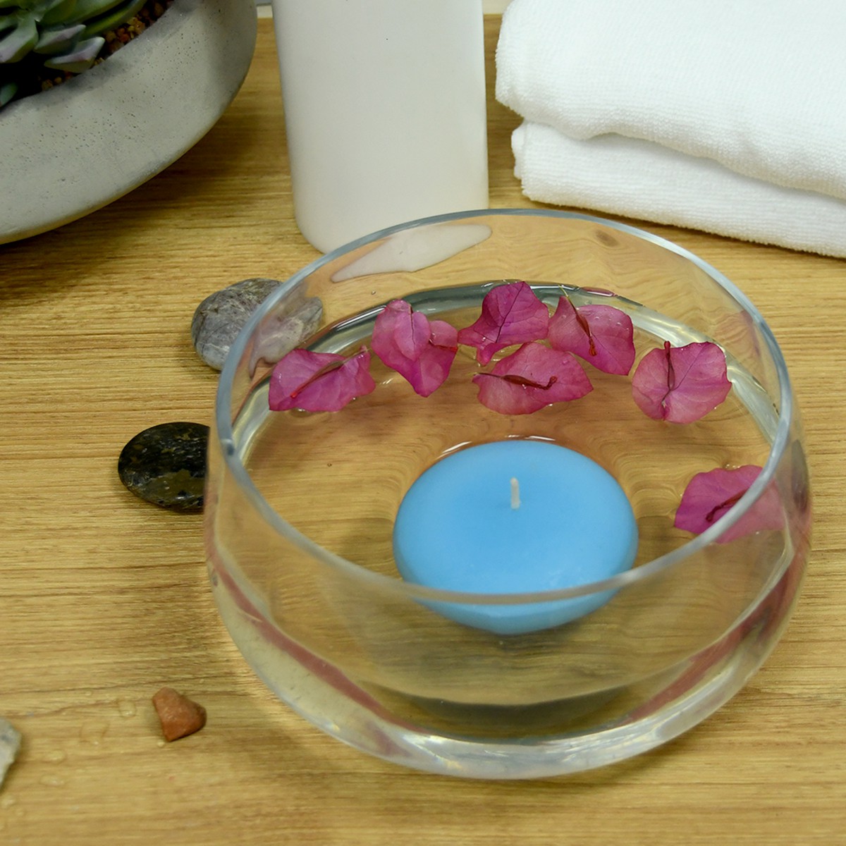 3 Inch Light Blue Floating Candles (12pc/Box)